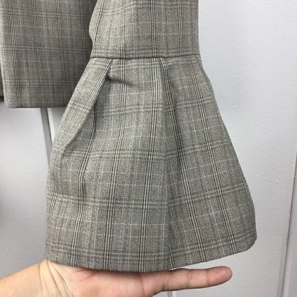 Harlowe & Graham Embroidered Top Tan Cream Floral Plaid, Size XS - Picture 10 of 14